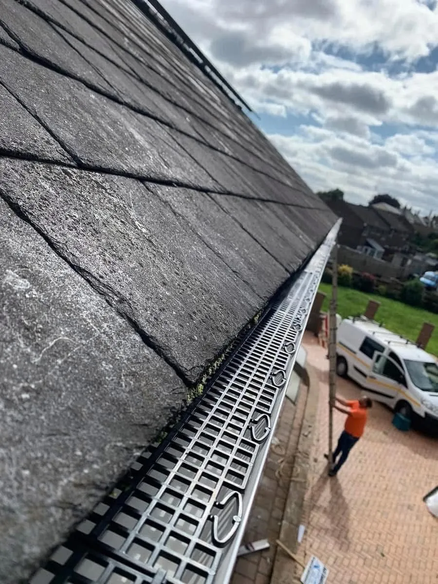 Gutter guard fitted on a slate roof in Tavistock